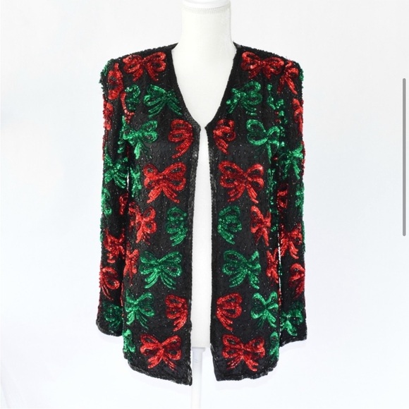 Vintage. LAURENCE KAZAR Beaded Holiday Christmas
Bow Jacket *deadstock* NWT! - Picture 2 of 4